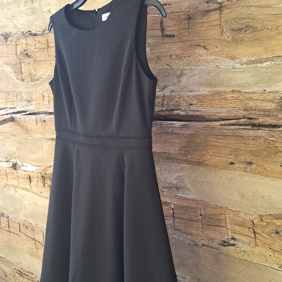 Calvin Klein Black Sleeveless Fit & Flare Midi Dress Size 8 - Picture 2 of 6
